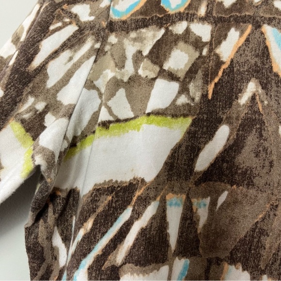 Chico's Brown Patterned Three Quarter Length Sleeve Women's Top 1 (8/10) - Picture 5 of 5